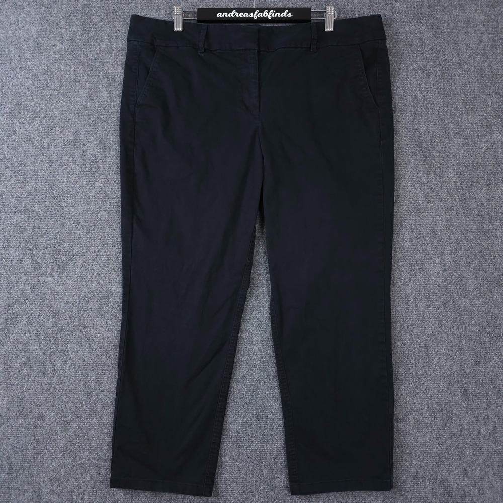 Ann Taylor LOFT Pants Womens 16 Blue Modern Chino Crop Flat Front Stretch Casual